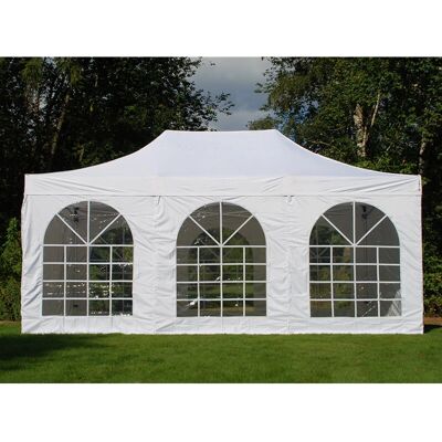 Dancover Gazebo Pieghevole Bianco 4x6m - Acciaio, Incl. 4 Pareti Dancover Gazebo Pieghevole Bianco 4x6m - Acciaio, Incl. 4 Pareti