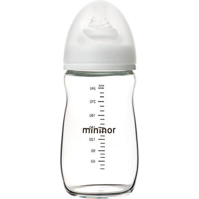 Mininor dětská láhev - Skleněná - 240 ml - Bílá - Unisex - Dětské lahve Mininor dětská láhev - Skleněná - 240 ml - Bílá - Unisex - Dětské lahve
