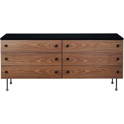 GUBI Série 62 Commode en Noyer Américain - 6 Tiroirs - Publicité GUBI Série 62 Commode en Noyer Américain - 6 Tiroirs - Publicité