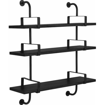 Étagère Murale Démon - 3 Planches, 95cm, Frêne Noir - Publicité Étagère Murale Démon - 3 Planches, 95cm, Frêne Noir - Publicité