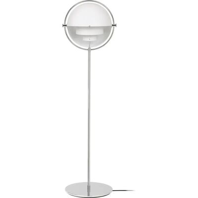 Lampadaire GUBI Multi-Lite - Ajustable Blanc & Chrome - Publicité Lampadaire GUBI Multi-Lite - Ajustable Blanc & Chrome - Publicité