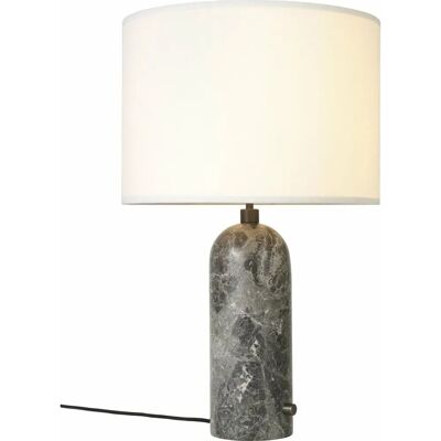 Lampe de table Gubi Gravity - Base en marbre blanc et gris - Publicité Lampe de table Gubi Gravity - Base en marbre blanc et gris - Publicité