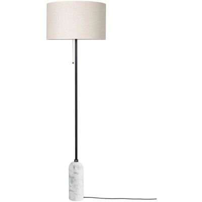 Gubi Gravity Gulvlampe - Hvit marmor, Lærret skjerm - Gulvlampe Gubi Gravity Gulvlampe - Hvit marmor, Lærret skjerm - Gulvlampe