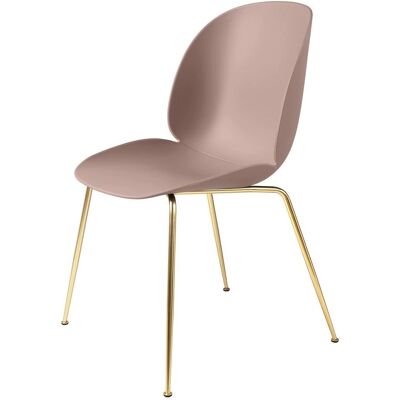 Chaise à manger Beetle de Gubi - Rose - Pieds en métal - Design moderne - Publicité Chaise à manger Beetle de Gubi - Rose - Pieds en métal - Design moderne - Publicité