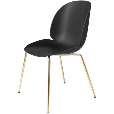 Chaise de Salle à Manger Beetle Gubi - Moderne, Noire, Pieds en Laiton - Publicité Chaise de Salle à Manger Beetle Gubi - Moderne, Noire, Pieds en Laiton - Publicité
