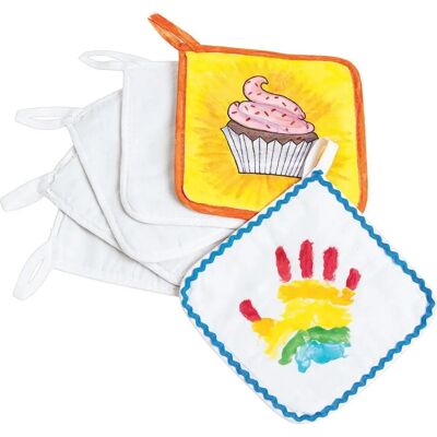 Colorations Weiße Topflappen-Set - Bastelspaß für Kinder Colorations Weiße Topflappen-Set - Bastelspaß für Kinder