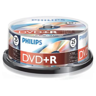 Philips DR4S6B25F/00 DVD+R 25 Db 4,7GB 16x - DVD Db Philips DR4S6B25F/00 DVD+R 25 Db 4,7GB 16x - DVD Db