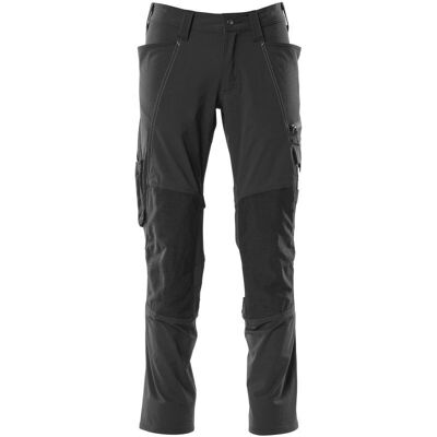 Pantaloni da lavoro elasticizzati neri Mascot con tasche per ginocchiere Pantaloni da lavoro elasticizzati neri Mascot con tasche per ginocchiere