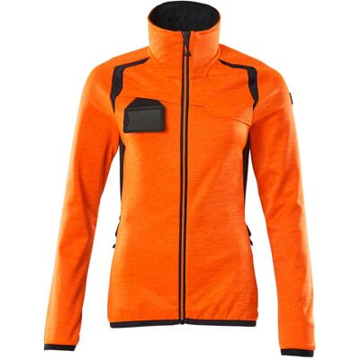 Sweat-shirt en molleton pour femmes avec zip - Hi-vis orange/bleu foncé Sweat-shirt en molleton pour femmes avec zip - Hi-vis orange/bleu foncé