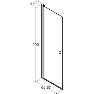 Dansani Match Duschtür - Klarglas - 67x200cm - A70-01 Dansani Match Duschtür - Klarglas - 67x200cm - A70-01