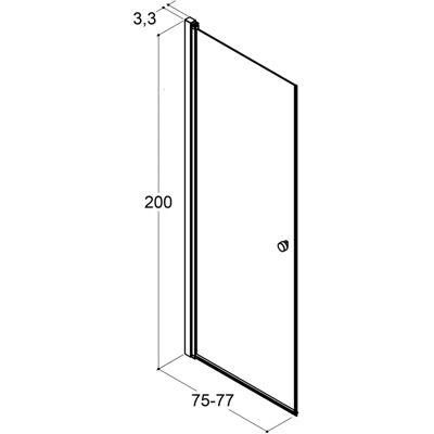 Dansani Match Duschtür 77x200cm mit Klarglas - A80-01 Dansani Match Duschtür 77x200cm mit Klarglas - A80-01