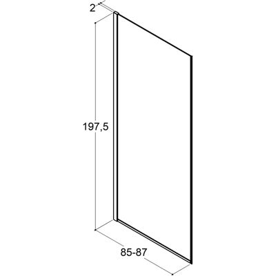 Dansani Match 87x197,5cm Douchwand - Douchewand Dansani Match 87x197,5cm Douchwand - Douchewand