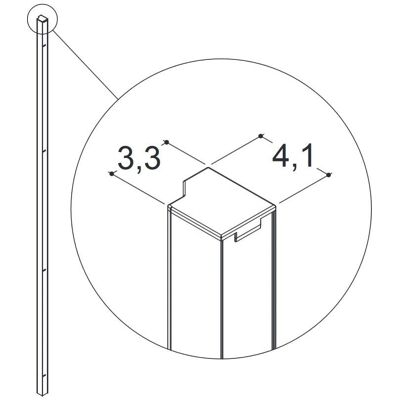 Dansani Satin Wandprofil für Modell A, B, C - Duschprofil Dansani Satin Wandprofil für Modell A, B, C - Duschprofil