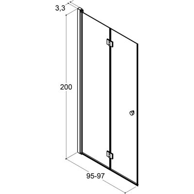 Dansani Match Vouwdeur - Helder Glas - 97x200cm - Vouwdeur Dansani Match Vouwdeur - Helder Glas - 97x200cm - Vouwdeur