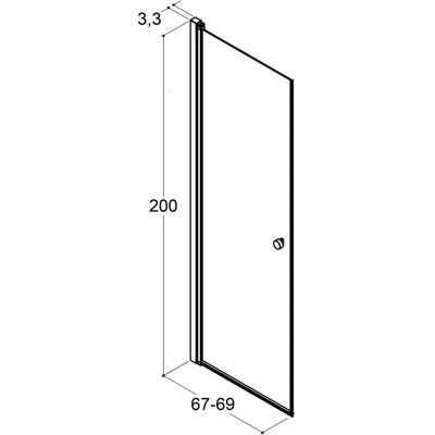 Dansani Match Duschtür - Klarglas - 69,5 x 200 cm Dansani Match Duschtür - Klarglas - 69,5 x 200 cm