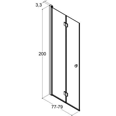 Dansani Match vouwdeur - Helder glas - 79x200cm Dansani Match vouwdeur - Helder glas - 79x200cm