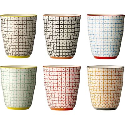 Lot de 6 tasses en céramique Bloomingville Carla - Multicolore Lot de 6 tasses en céramique Bloomingville Carla - Multicolore
