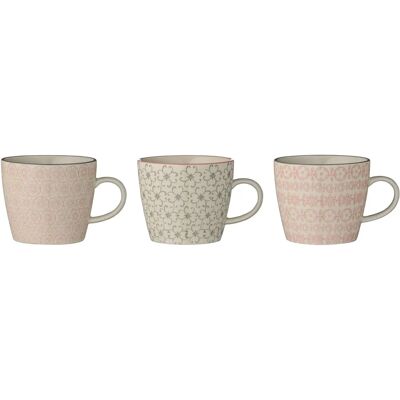 Bloomingville Cécile 3-teiliges Keramiktassen-Set - Elegantes Blumenmuster Bloomingville Cécile 3-teiliges Keramiktassen-Set - Elegantes Blumenmuster