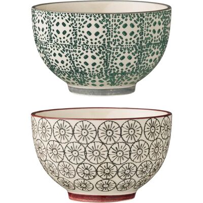 Bol Karine de Bloomingville - Set de 2, Grès, Couleurs Variées Bol Karine de Bloomingville - Set de 2, Grès, Couleurs Variées