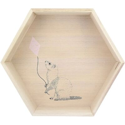Unknown - Hexagon pink 36cm - 40x16x36cm - wood - Shelf Unknown - Hexagon pink 36cm - 40x16x36cm - wood - Shelf