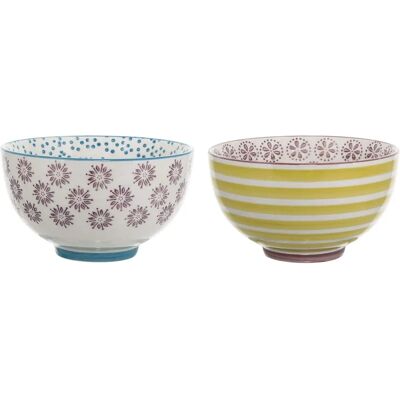 Bloomingville Ensemble 2 Bols - Peint à la Main, Multicolore Bloomingville Ensemble 2 Bols - Peint à la Main, Multicolore