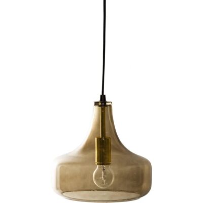 Lámpara de techo de cristal y marrón Bloomingville Yuser - Iluminación Lámpara de techo de cristal y marrón Bloomingville Yuser - Iluminación