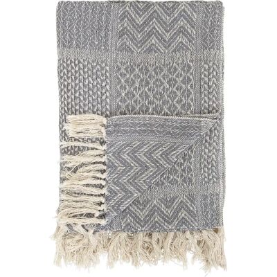 Bloomingville 14200731 Grey Cotton Throw Blanket - Home Decor Bloomingville 14200731 Grey Cotton Throw Blanket - Home Decor