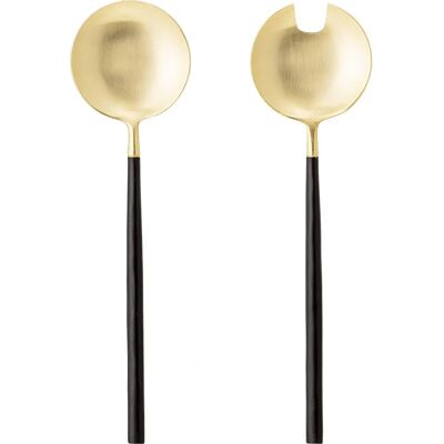Bloomingville Ensemble de couverts pour salade - Acier inoxydable, Or, Noir Bloomingville Ensemble de couverts pour salade - Acier inoxydable, Or, Noir