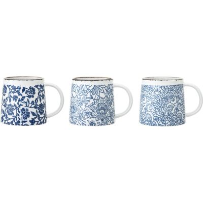 Bloomingville Modell 82045642 Blau Weiß Blumen Tassen-Set - Becher Bloomingville Modell 82045642 Blau Weiß Blumen Tassen-Set - Becher