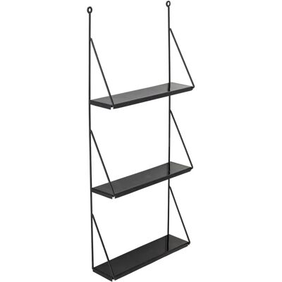 Bloomingville Walter Wandplank - 3 Planken, Zwart, 41x90x11 cm Bloomingville Walter Wandplank - 3 Planken, Zwart, 41x90x11 cm