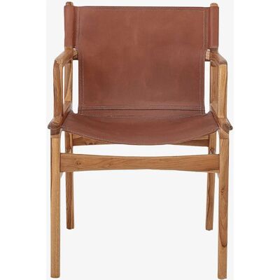 Fauteuil lounge Ollie de Bloomingville - Cuir, Marron - Design danois - Publicité Fauteuil lounge Ollie de Bloomingville - Cuir, Marron - Design danois - Publicité