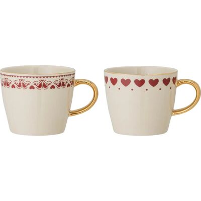 Bloomingville Jolly Krus - Rød/Hvit - 2-pack Bloomingville Jolly Krus - Rød/Hvit - 2-pack