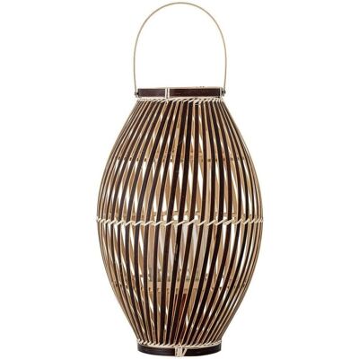 Latarnia bambusowa Jura od Bloomingville - Pionowe paski - Dekoracja ogrodu Latarnia bambusowa Jura od Bloomingville - Pionowe paski - Dekoracja ogrodu