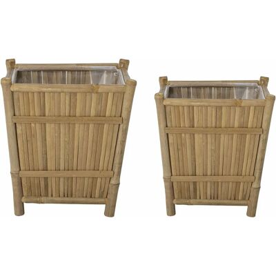 Bloomingville Modell Sole - Natürliche Outdoor Bambus-Quadratgefäße Bloomingville Modell Sole - Natürliche Outdoor Bambus-Quadratgefäße