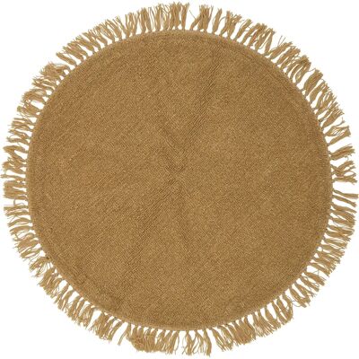 Bloomingville Lenea Woll Rund Bodenmatte - 110cm - Gelb - Indoor Teppich Bloomingville Lenea Woll Rund Bodenmatte - 110cm - Gelb - Indoor Teppich
