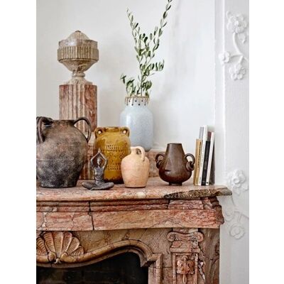 Bloomingville Janel Vase - Grau Keramik mit Rattan Bloomingville Janel Vase - Grau Keramik mit Rattan