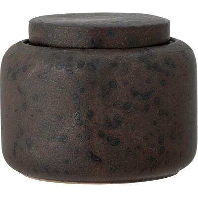 Bloomingville Oppbevaringskrukke med lokk - Rustikk stentøy 13,5x11cm Bloomingville Oppbevaringskrukke med lokk - Rustikk stentøy 13,5x11cm