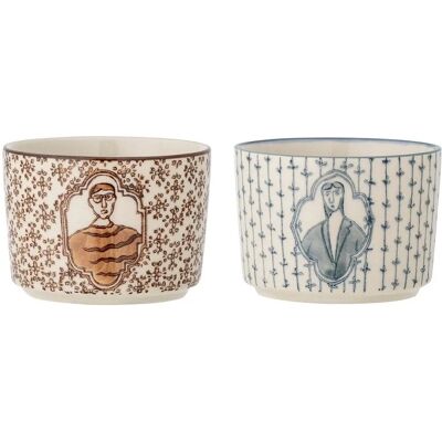 Bloomingville Tonia Bol - Peint à la main, lot de 2, 230ml - Bol - Publicité Bloomingville Tonia Bol - Peint à la main, lot de 2, 230ml - Bol - Publicité
