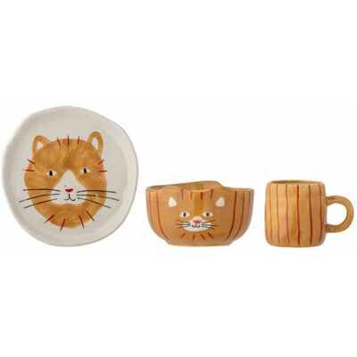 Ensemble de vaisselle enfant Kittie de Bloomingville - Peint à la main - Publicité Ensemble de vaisselle enfant Kittie de Bloomingville - Peint à la main - Publicité