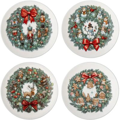Bloomingville Valentin Plate - Christmas, Green - 12.5cm - Set of 4 Bloomingville Valentin Plate - Christmas, Green - 12.5cm - Set of 4