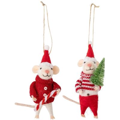 Bloomingville Rødt ull Peo julepynt 2-pack Bloomingville Rødt ull Peo julepynt 2-pack
