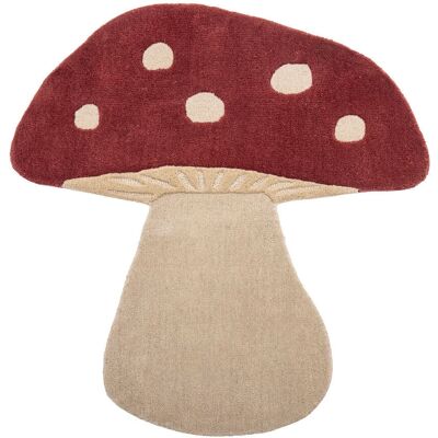 Bloomingville Rød sopprug - 90x85 cm - Mykt ull Bloomingville Rød sopprug - 90x85 cm - Mykt ull
