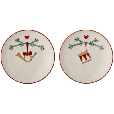 Bloomingville Yule Tallerkener Sett - 16cm Festlig Servise Bloomingville Yule Tallerkener Sett - 16cm Festlig Servise