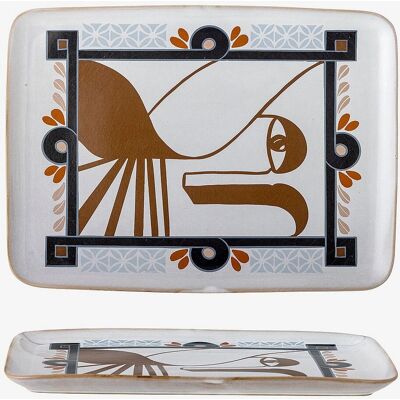 Piatto da portata Rudaur di Bloomingville - Design artistico blu Piatto da portata Rudaur di Bloomingville - Design artistico blu