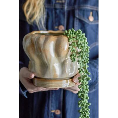 Hollis Keramik Potte med Underkop - Naturlig - Blomsterpotte & Vase - Hjemmedekoration Hollis Keramik Potte med Underkop - Naturlig - Blomsterpotte & Vase - Hjemmedekoration