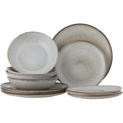 Bloomingville Sandrine Natural Tableware Set - 12 pcs Bloomingville Sandrine Natural Tableware Set - 12 pcs