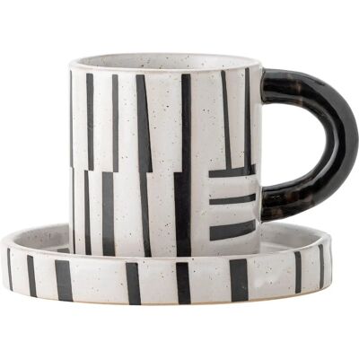 Bloomingville - Frankie - Svart/Hvit - 2-pcs - Mug Bloomingville - Frankie - Svart/Hvit - 2-pcs - Mug