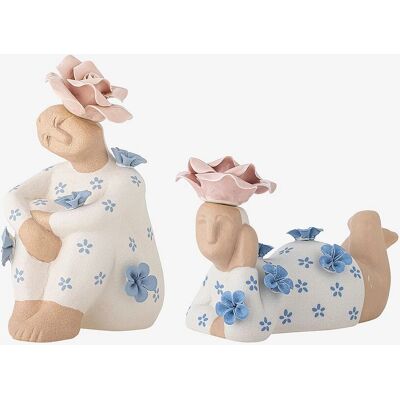 Bloomingville Floriella Deco - Blå Rosa Blomster - Dekorative Figurer - Hjemmedekorasjon Bloomingville Floriella Deco - Blå Rosa Blomster - Dekorative Figurer - Hjemmedekorasjon