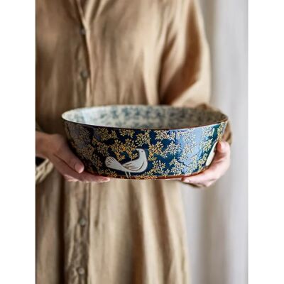 Bloomingville Model 82072777 Blue Bird Salad Bowl - Dining Bowl Bloomingville Model 82072777 Blue Bird Salad Bowl - Dining Bowl
