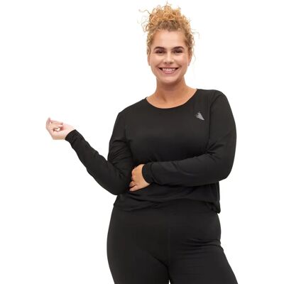 Zizzi Abasic L/S -Teknisk T-shirt - Sort Zizzi Abasic L/S -Teknisk T-shirt - Sort